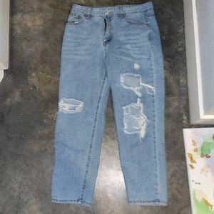 Ripped jeans large straight leg